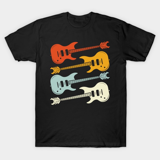 Guitar Colorful Retro Musician Guitarist T-Shirt by shirtsyoulike